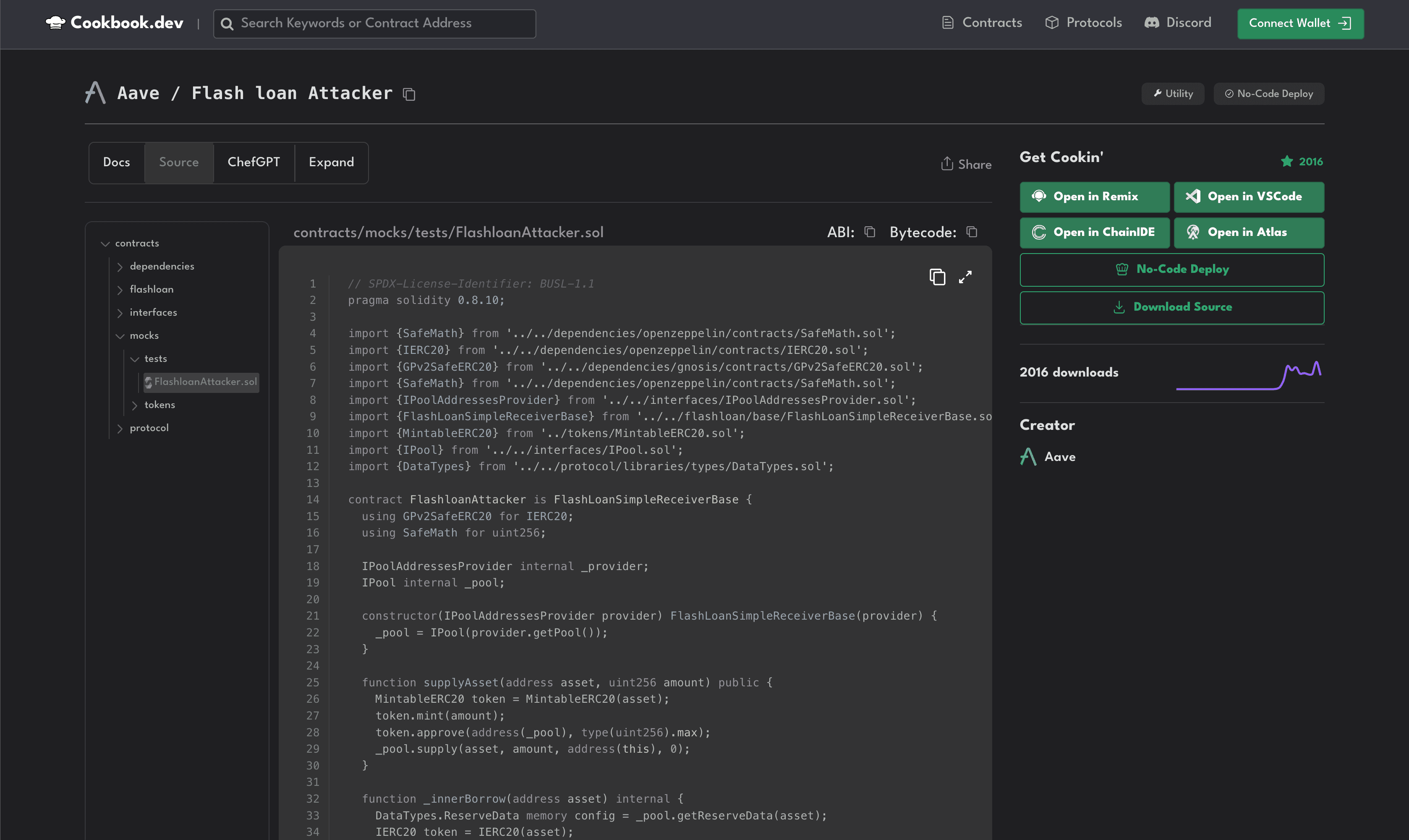 Open in IDE, or run No-Code Deploy